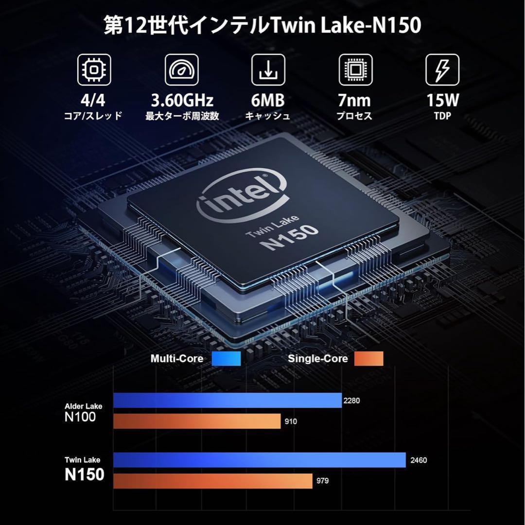 ミニpc第12世代インテルTwin Lake-N150 Windows11Pro