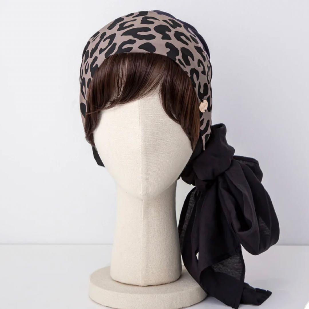 BAREN スカーフハット(Mサイズ) LeopatdBlack 医療用
