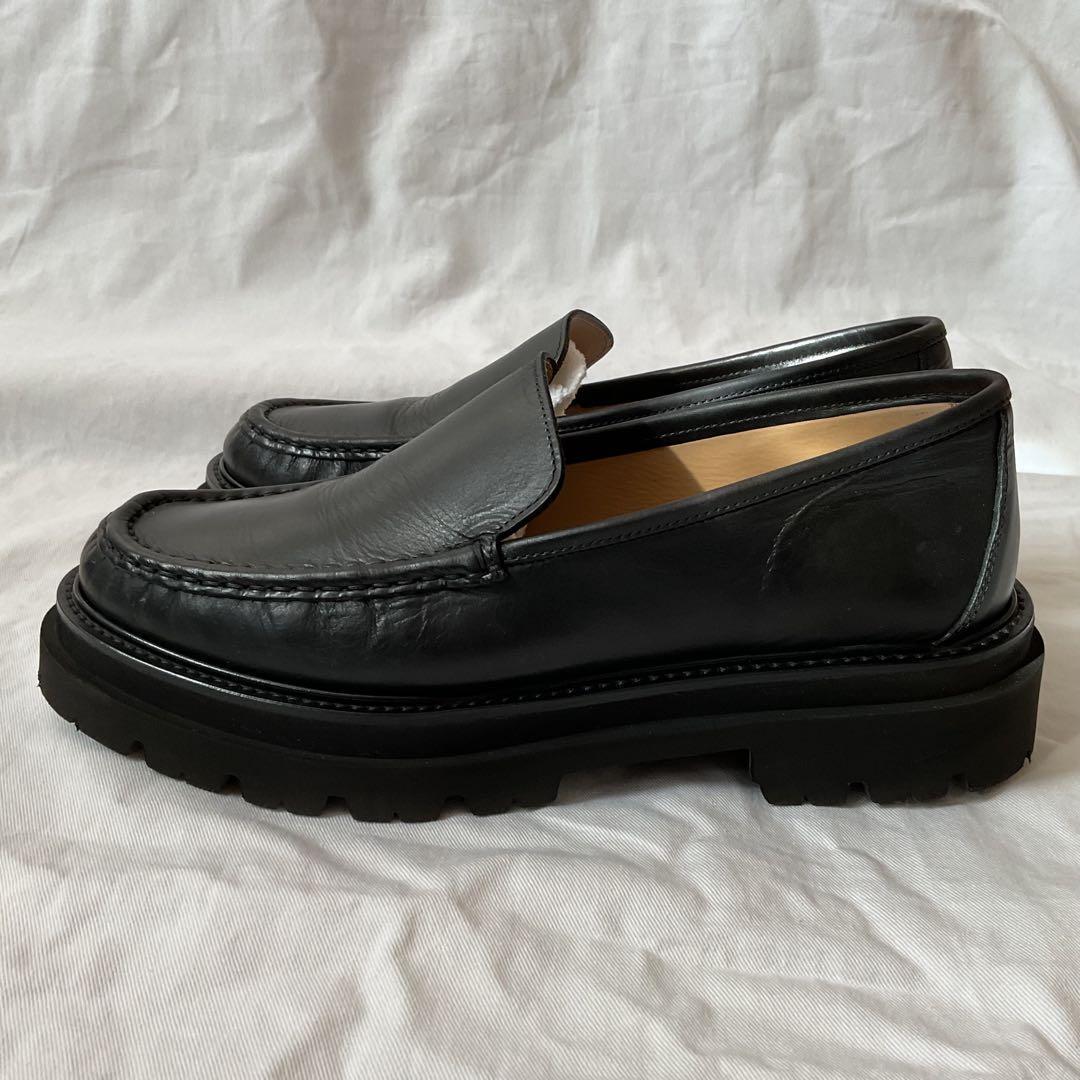 美品 パスクッチ 37 23.5 ローファー 厚底 ボリュームソール レザー 黒