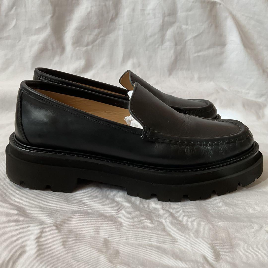 美品 パスクッチ 37 23.5 ローファー 厚底 ボリュームソール レザー 黒