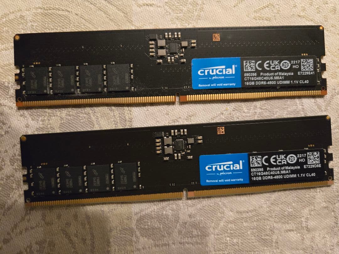 Crucial DDR5-4800 32GB(16GB×2) MemTest済