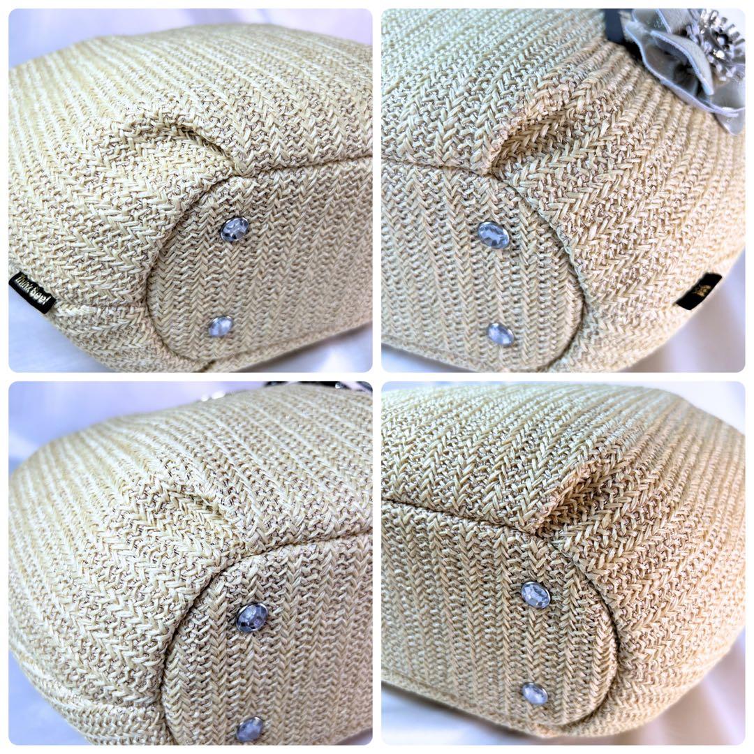 【現行 未使用】 シンクビー かごバッグ バッソサバーナ 巾着 ハート ベージュ