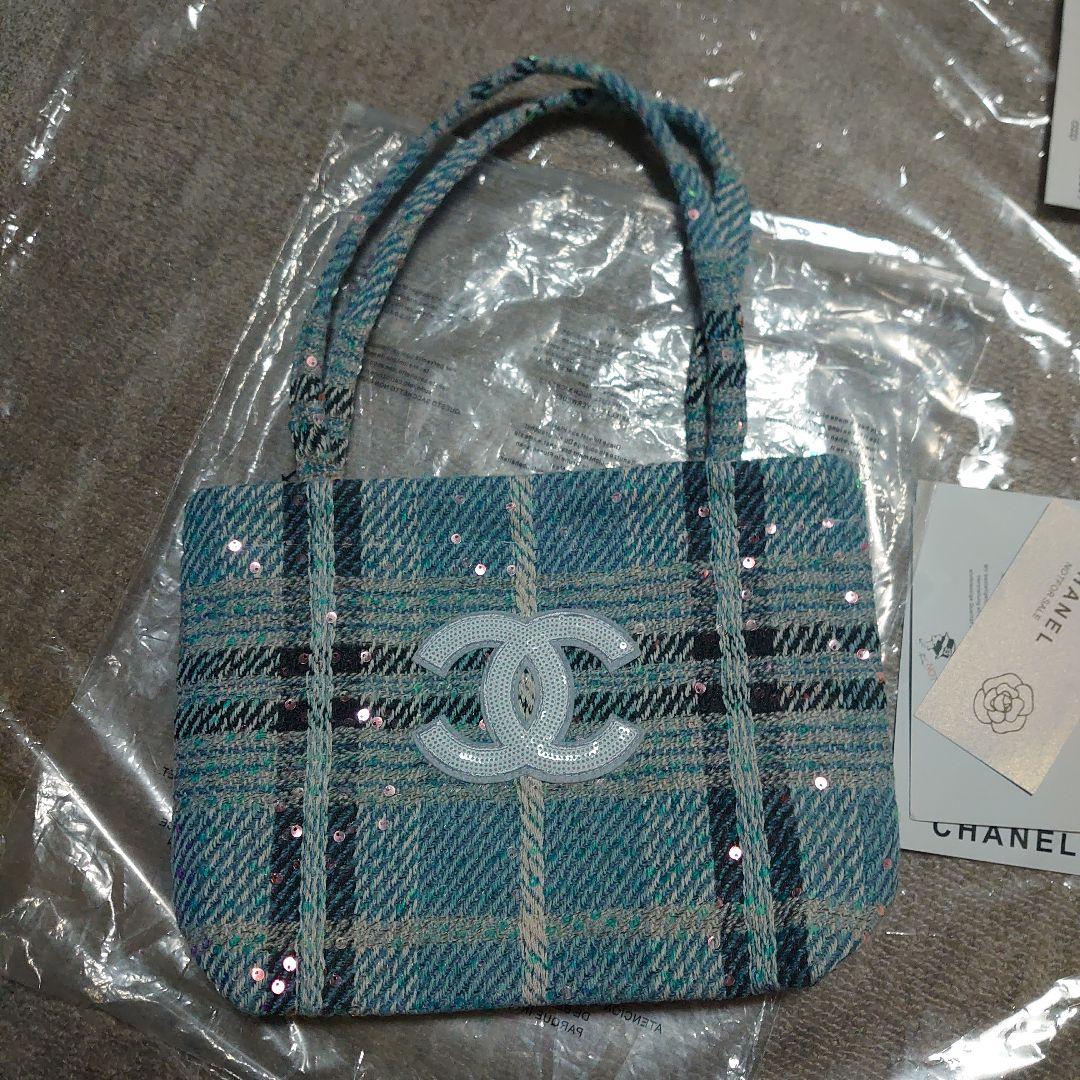 CHANEL　シャネル　 ツイードスパンコール ノベルティトートバッグ