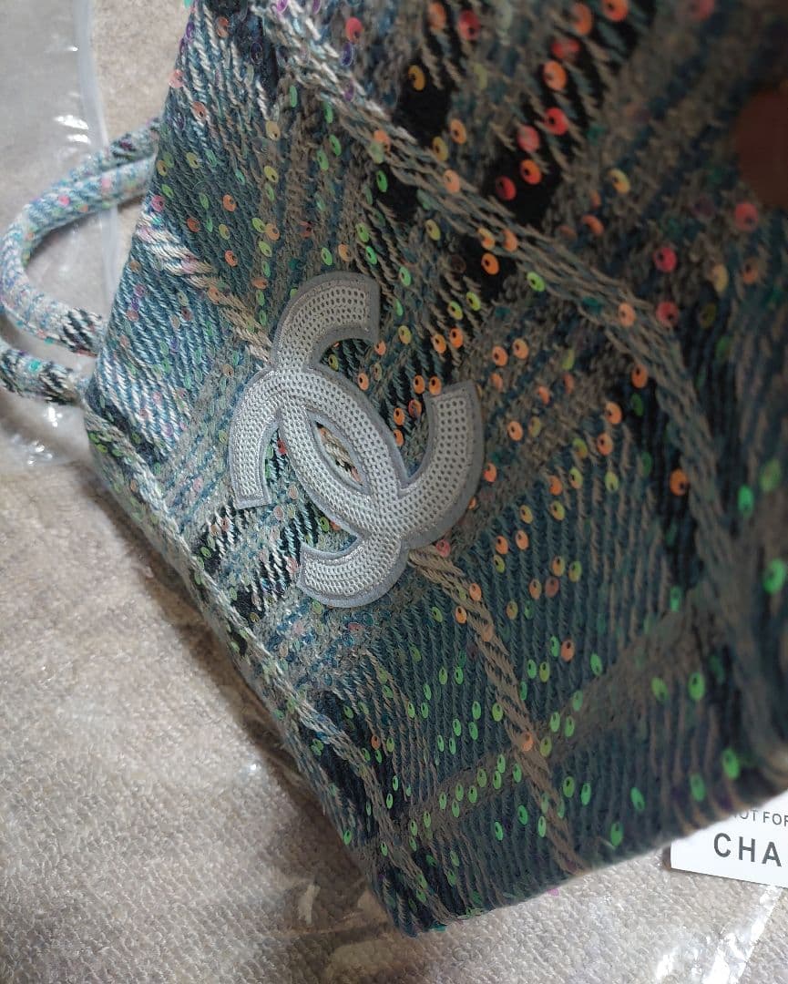 CHANEL　シャネル　 ツイードスパンコール ノベルティトートバッグ