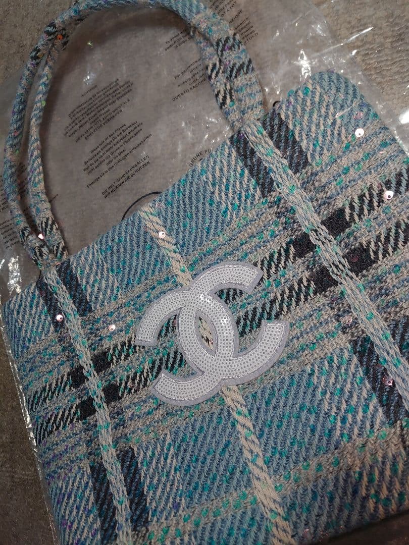 CHANEL　シャネル　 ツイードスパンコール ノベルティトートバッグ
