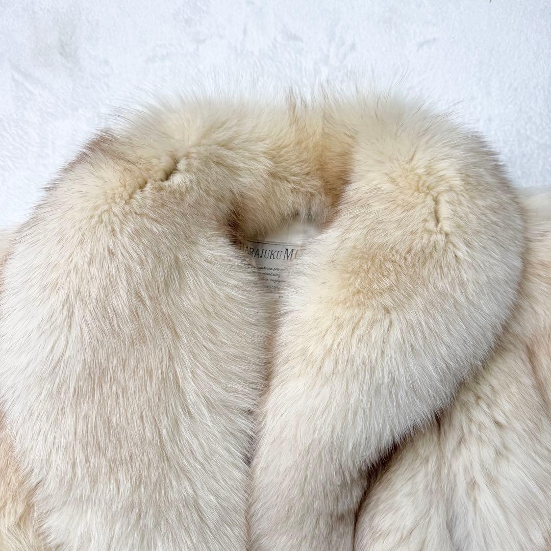 原宿MOTHER　2150 ブルーフォックス 毛皮 リアルファーコート 白