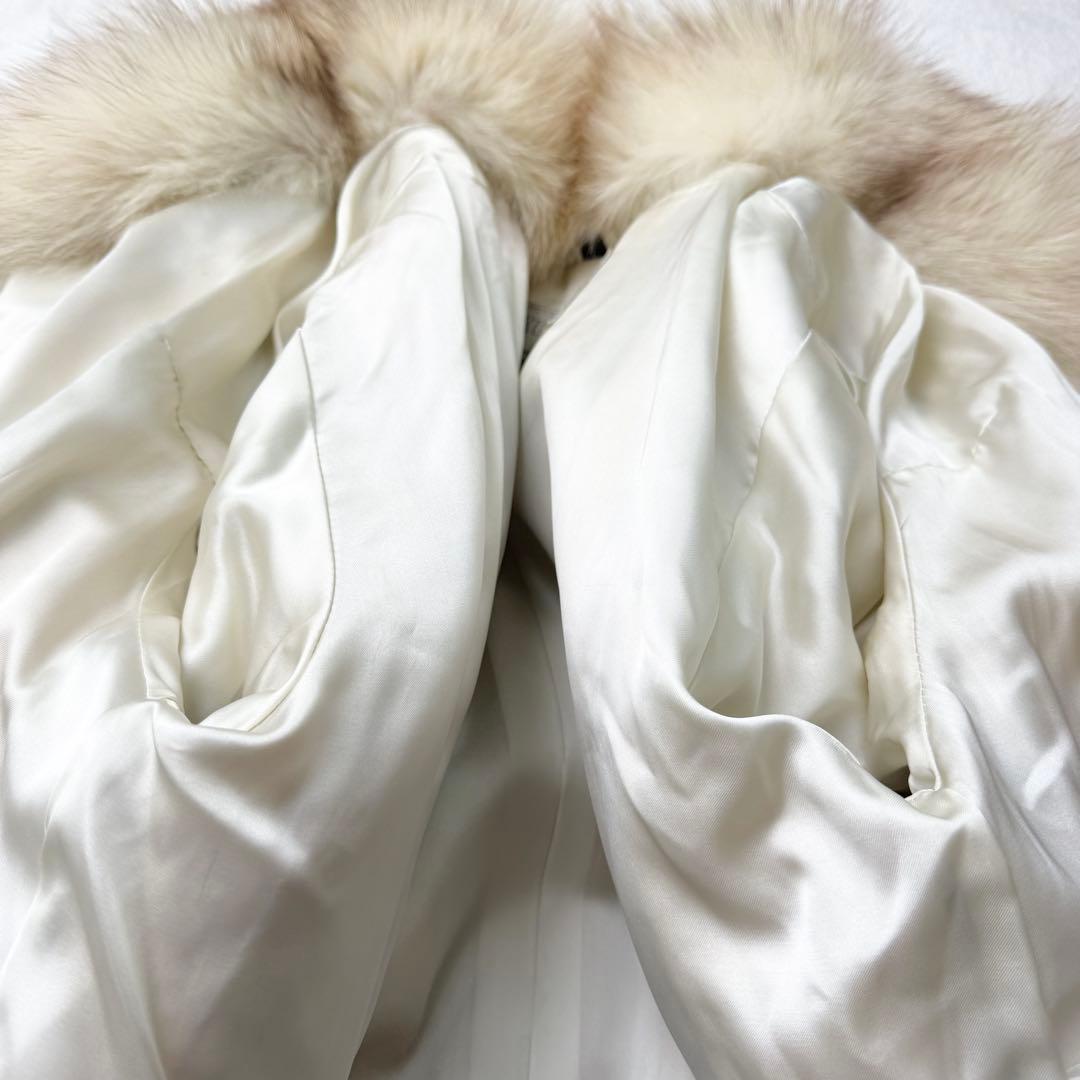 原宿MOTHER　2150 ブルーフォックス 毛皮 リアルファーコート 白