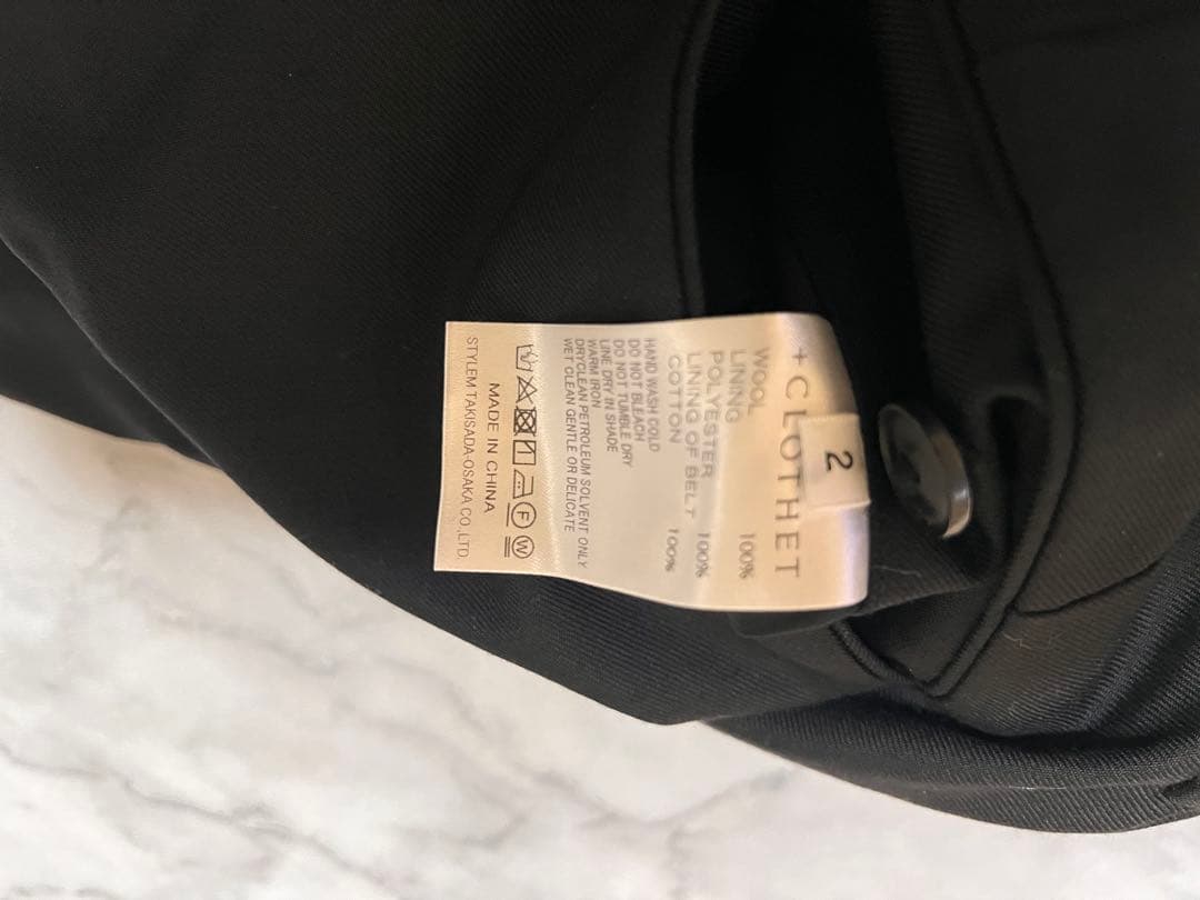 クロスクローゼット　Twill Easy Trousers ブラック サイズ2