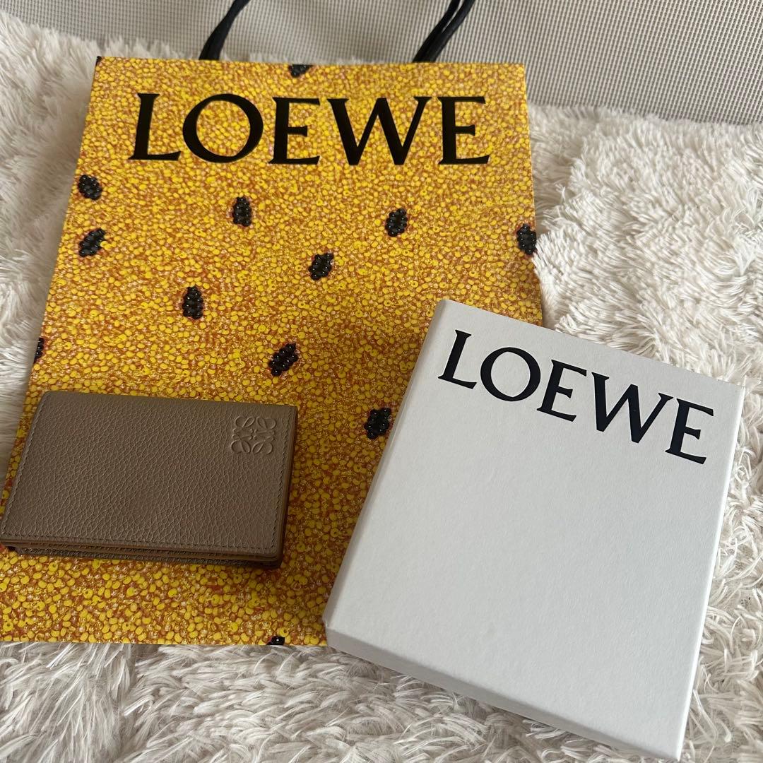 LOEWE 名刺入れ グレー レザー