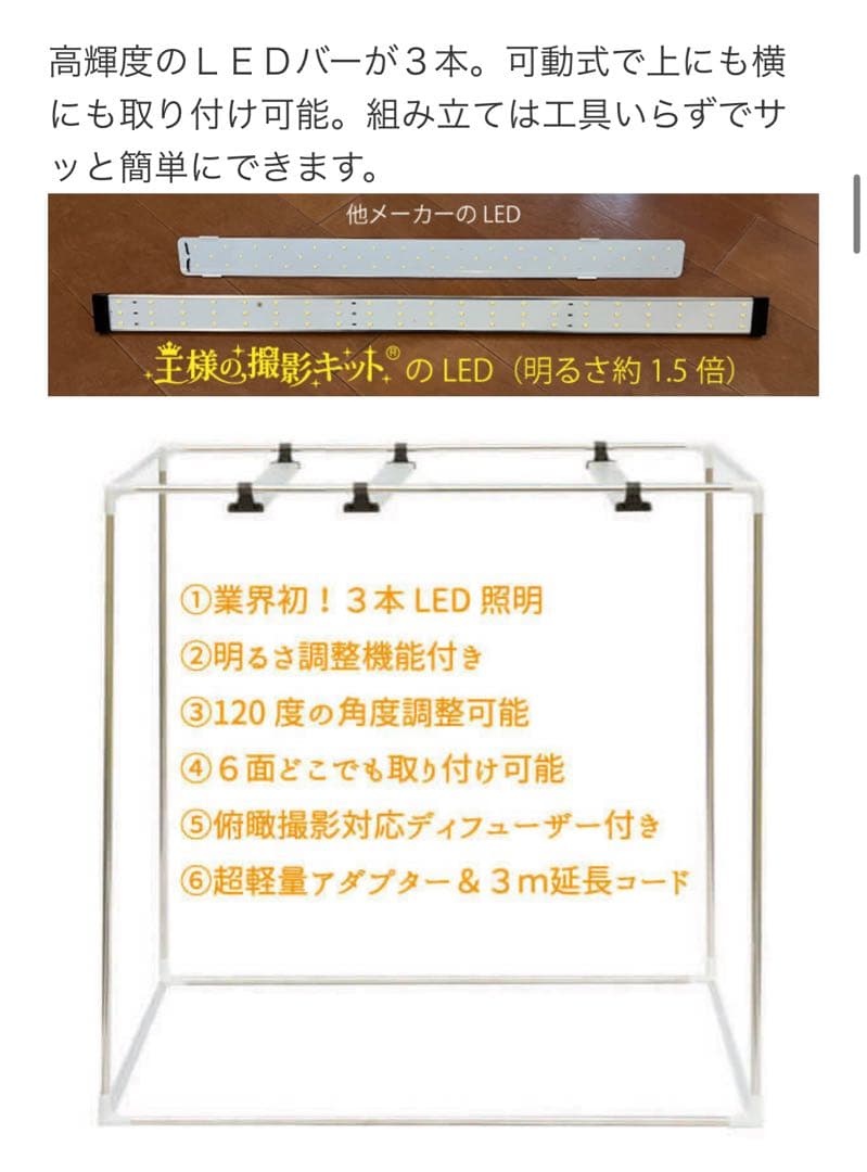 【美品】王様の撮影キット　撮影ボックス　大型　撮影ブース　折りたたみ