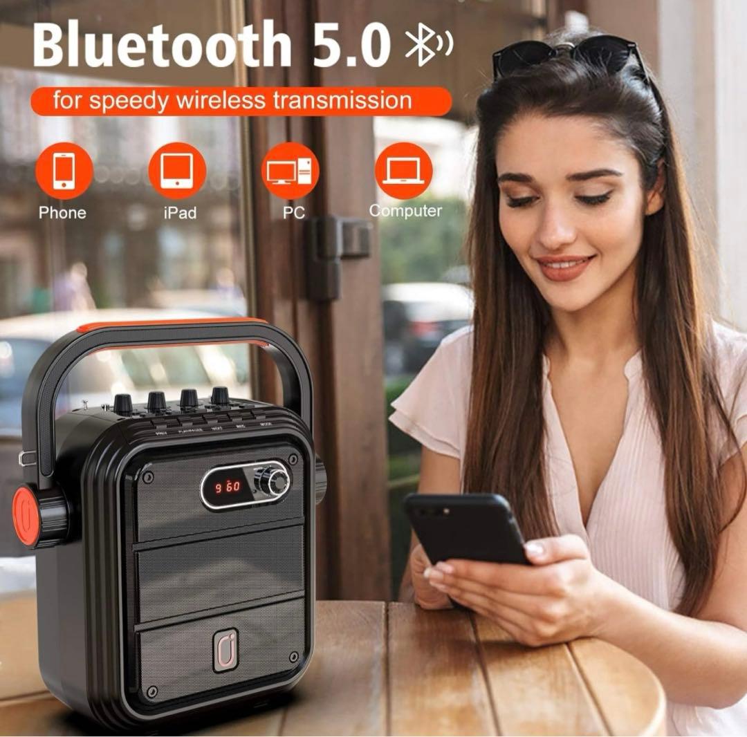 【新品】ワイヤレスマイク スピーカーセット 拡声器