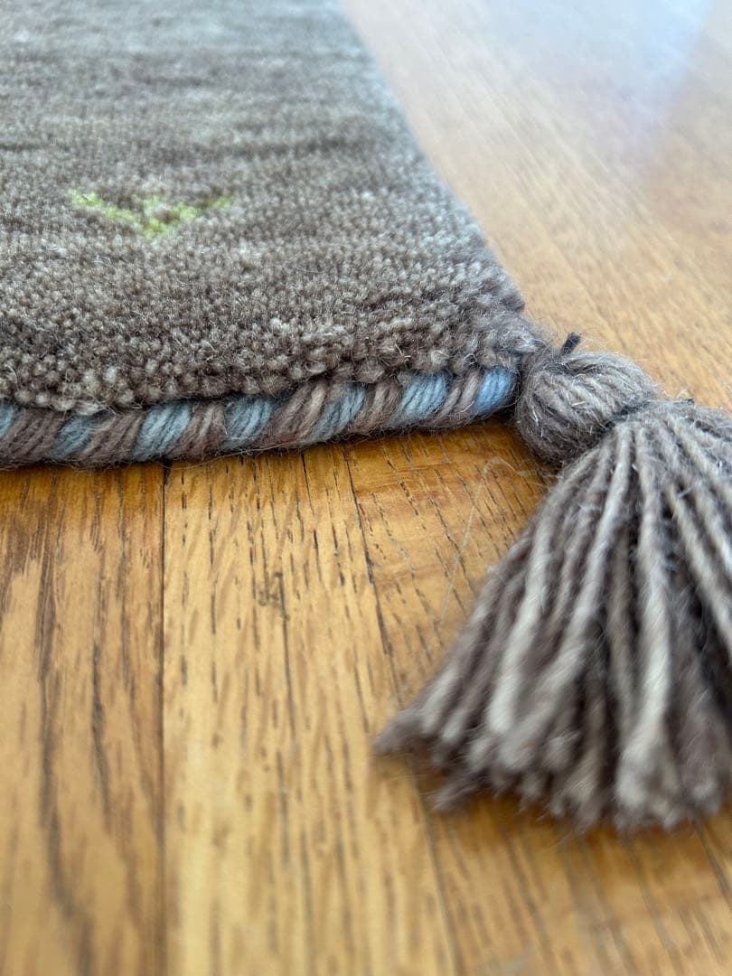 ギャッベ・タッセル付き刺繍ラグ・カーペット 5枚セット