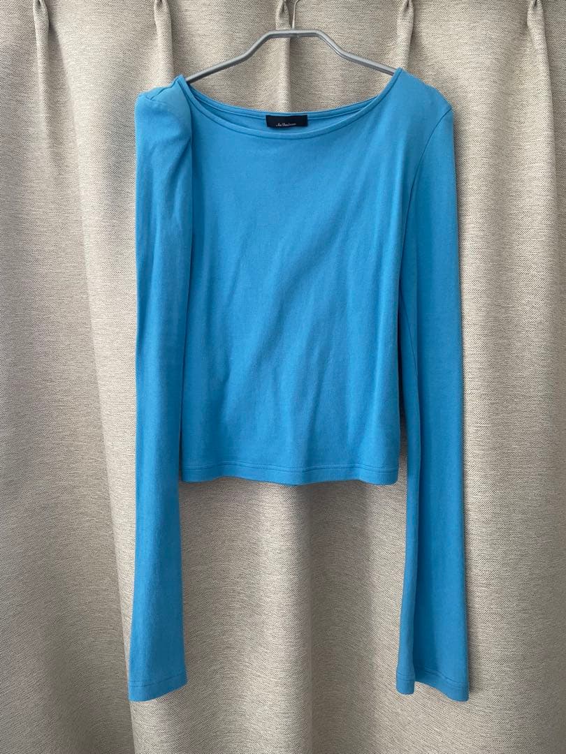 トップス ANS DOTSLOEVNER-SHOULDER TOP/BLUE