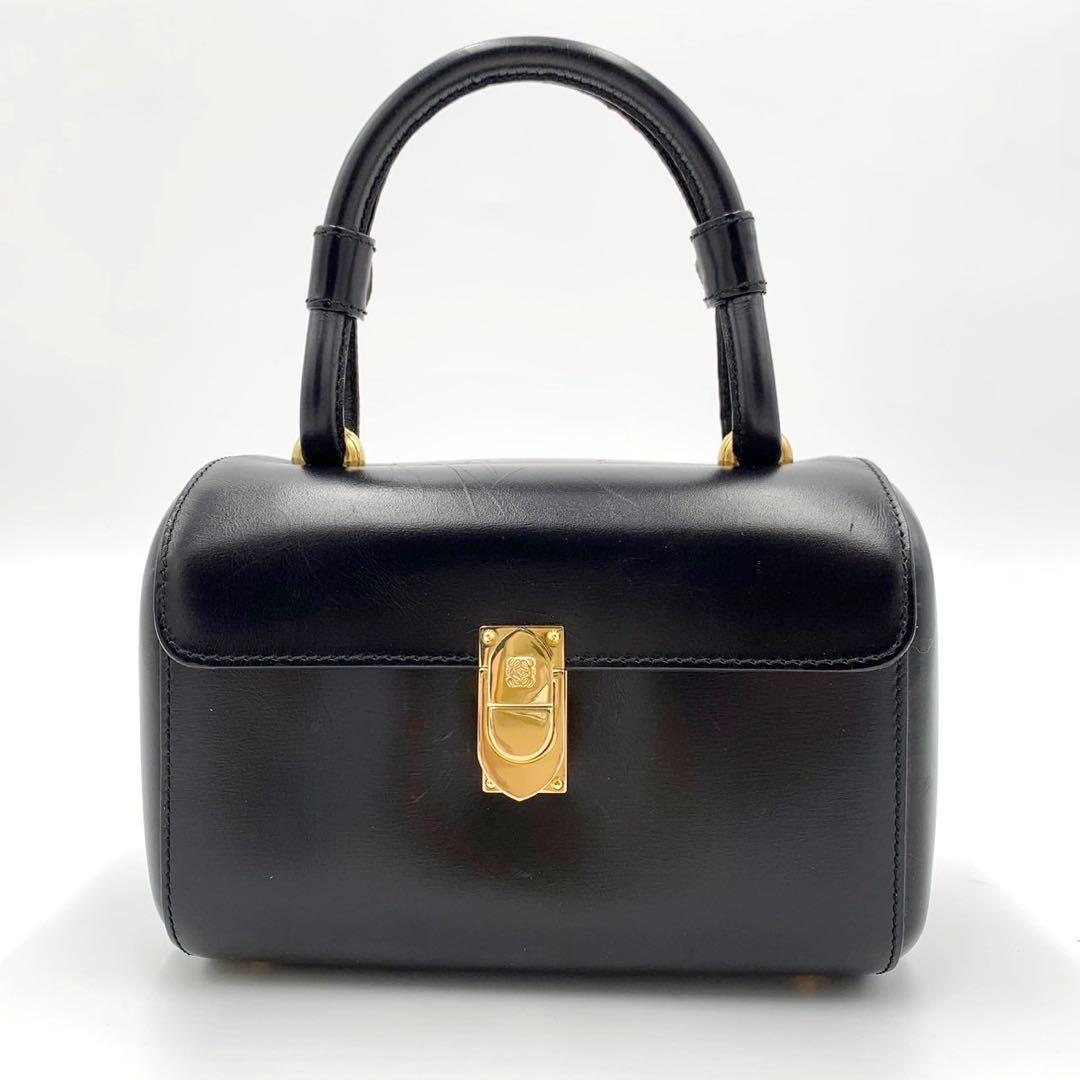 極美品 ロエベ トップハンドル ハンドバッグ アナグラム バニティ フォーマル