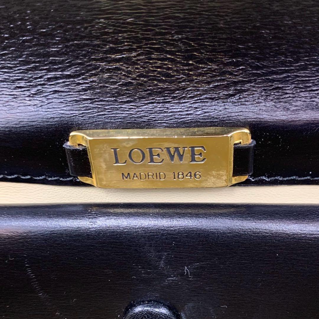 極美品 ロエベ トップハンドル ハンドバッグ アナグラム バニティ フォーマル