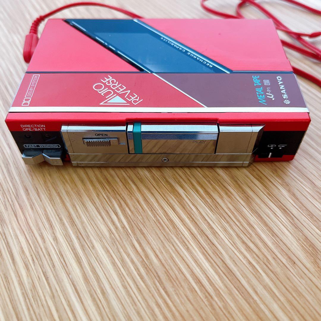 激レア SANYO JJ-P1 カセットプレーヤー レッド