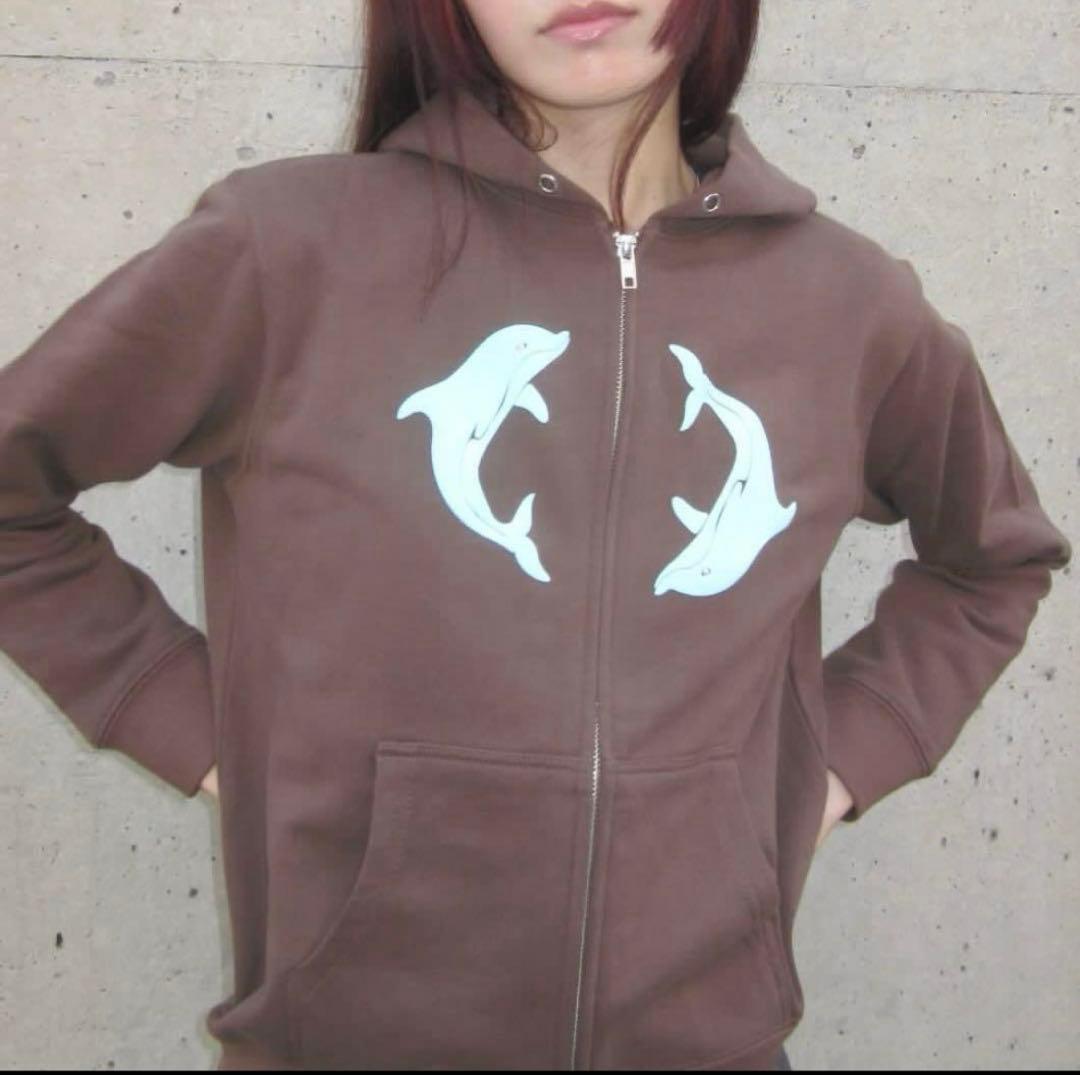 トップス Labyrins Two Dolphins Zip Hoodie Shury