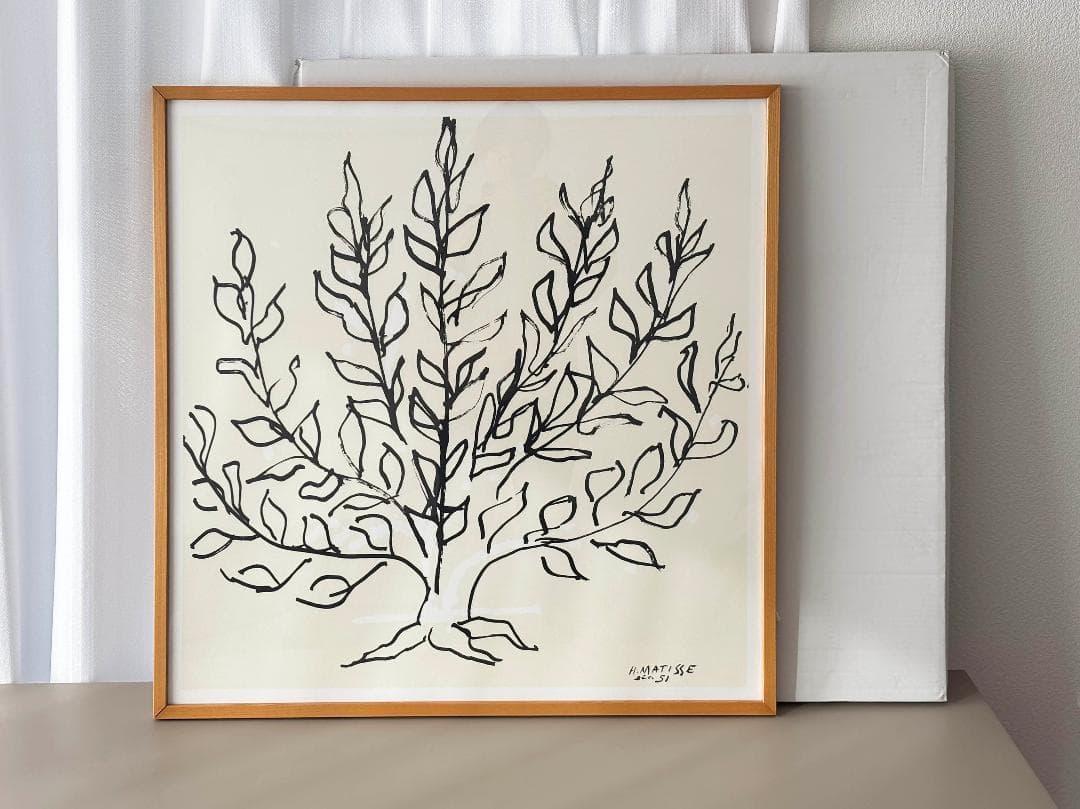 【IDEE 】アートポスター アンリ・マティス 低木 ナチュラルフレーム（額装）