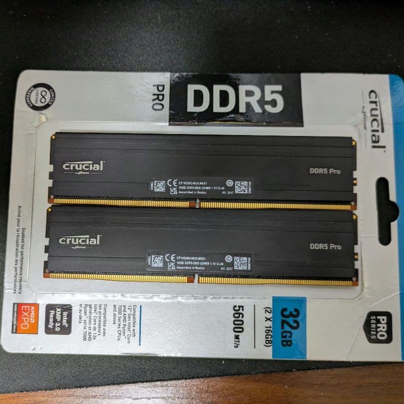 Crucial Pro DDR5 32GB 5600 16GB 2枚セット