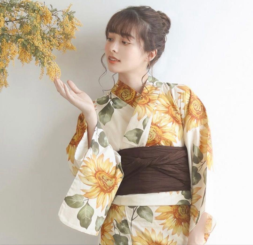 夏色　ひまわり　浴衣　6点セット　新品未使用　向日葵しらべ