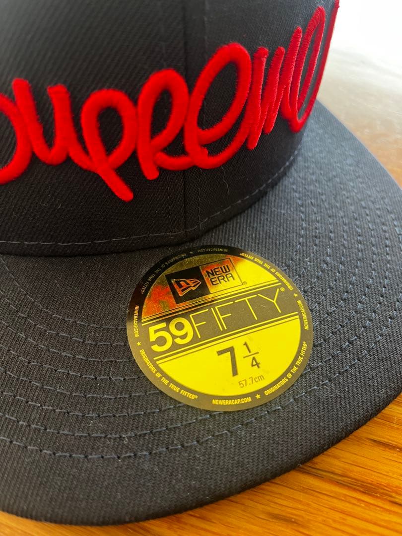 Supreme 59FIFTY ネイビー キャップ 7 1/4