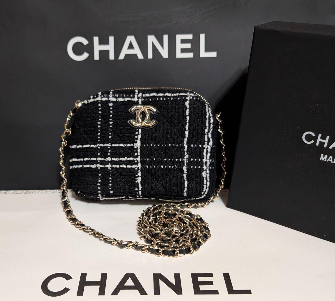 CHANEL ノベルティツイード チェーンショルダーバッグ