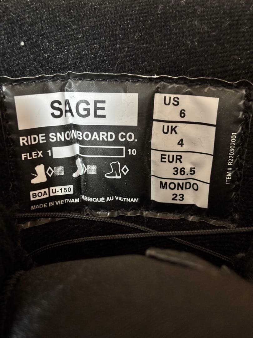 RIDE ライド スノーボードブーツ レディース SAGE グレー 23cm