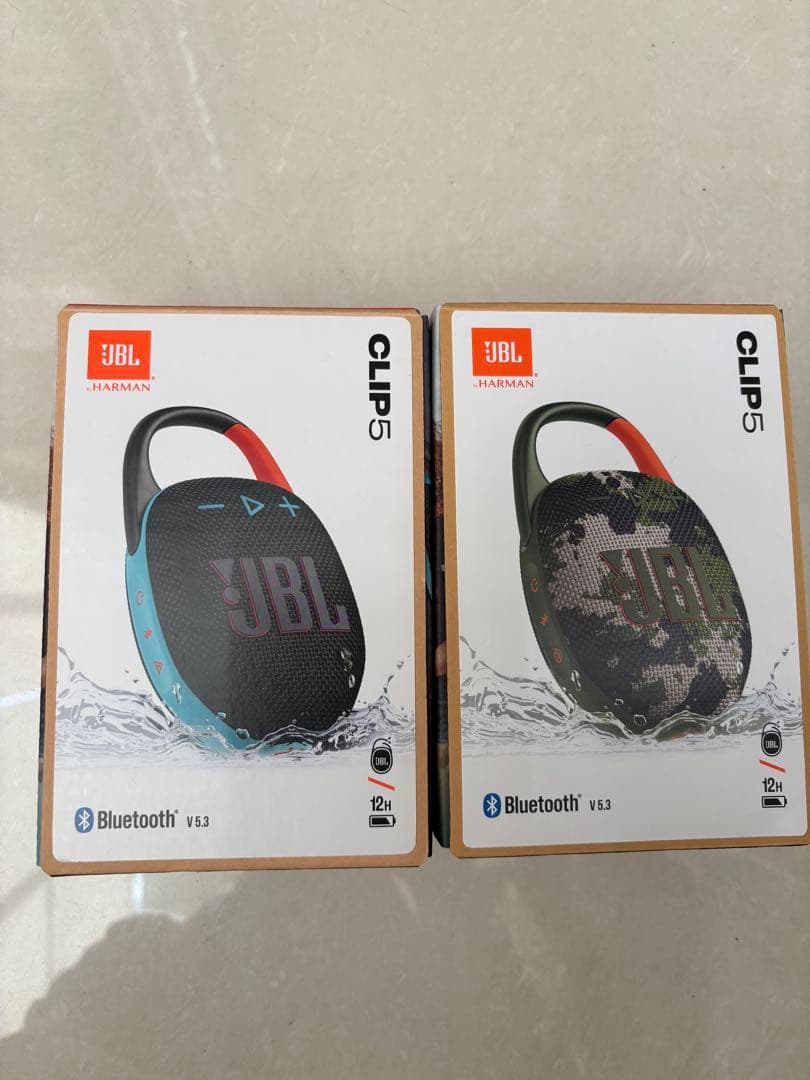 JBL CLIP5 ポータブルスピーカー IP67等級防水SQUとBLKO各1個