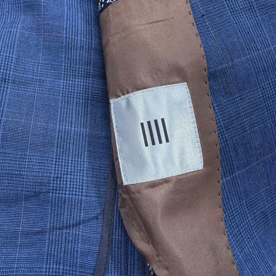 スーツセレクト グアベロ ウィンドーチェック 段返り 本切羽 リネン シルク混