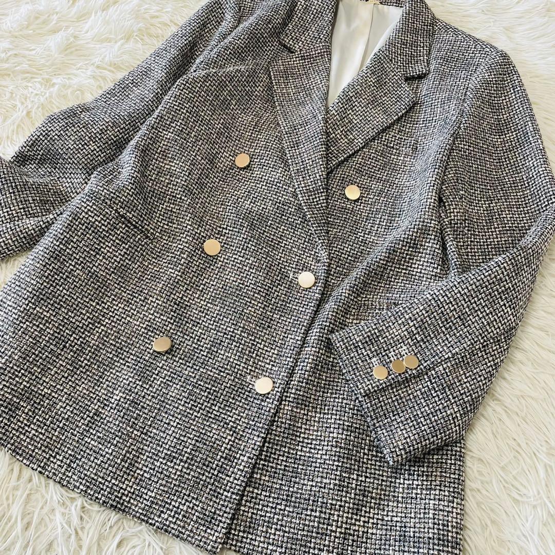 美品♡ミラオーウェン BAILA掲載 ツイード ダブルブレストジャケット