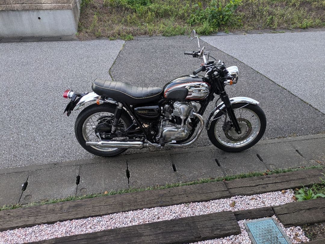 Kawasaki W650タンク クローム ブラック