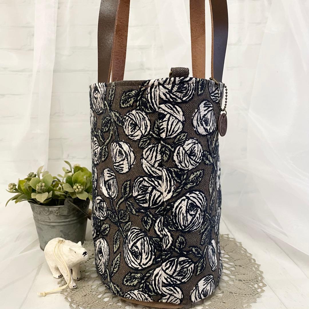 ハンドメイド　バケツトートバッグ　ミナペルホネン rosy 448