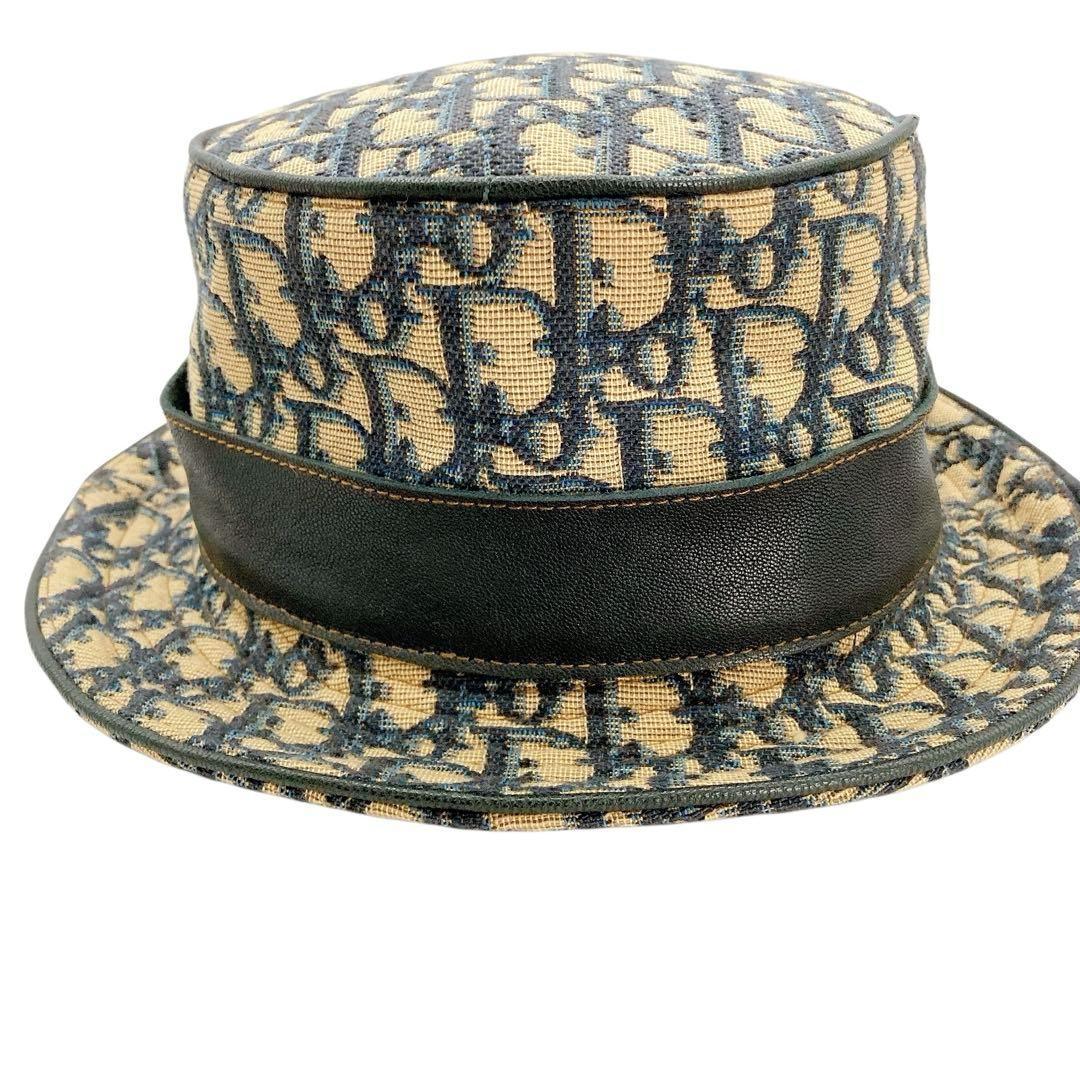 美品✨Dior ディオール　バケットハット　トロッター　総柄　レザー　CDロゴ