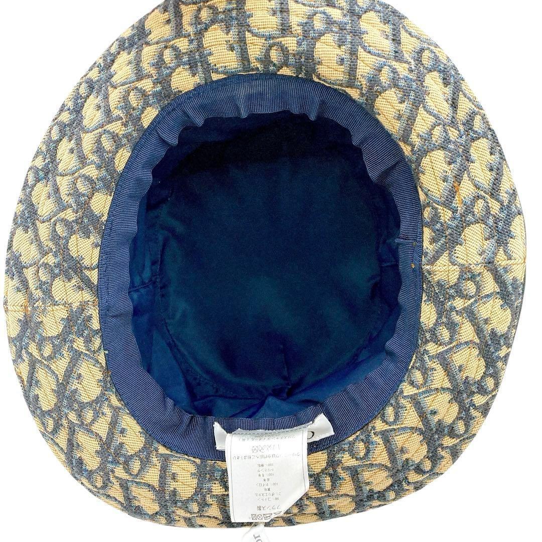 美品✨Dior ディオール　バケットハット　トロッター　総柄　レザー　CDロゴ
