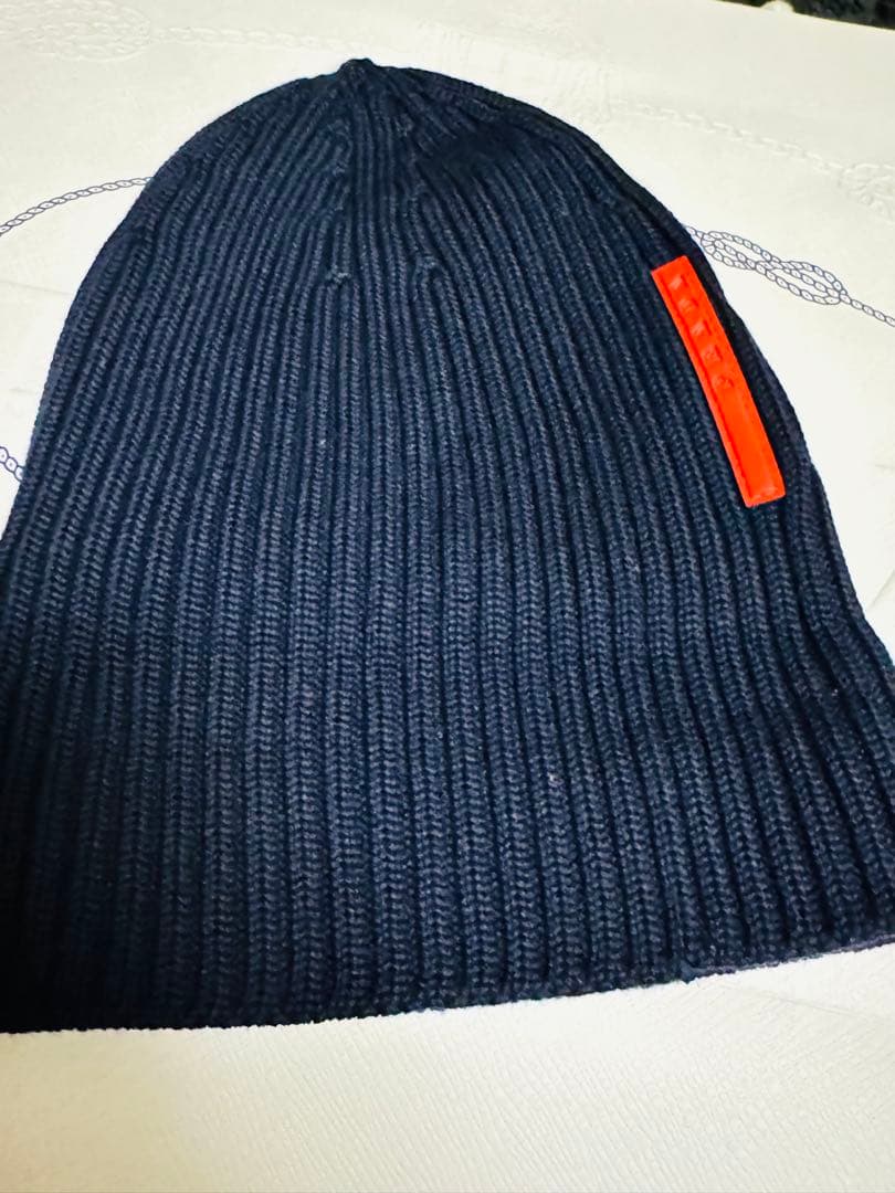 プラダPRADA ニット帽 ミッドナイト ビーニー