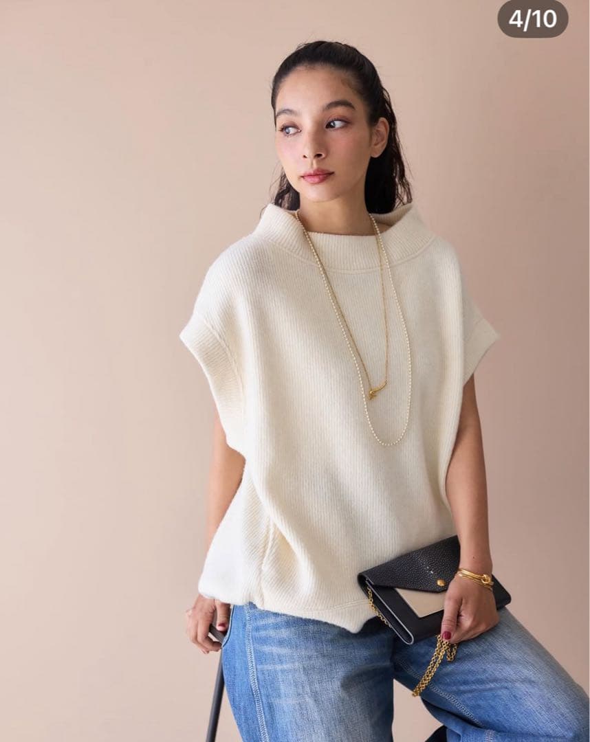 オアーノ Owauno ニットベスト ホワイトM