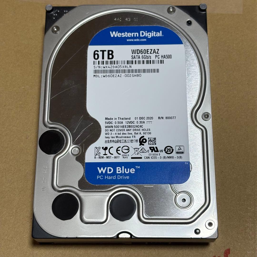 内蔵型ハードディスクドライブ HDD 6TB WD60EZAZ