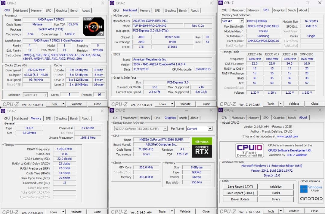 Windowsデスクトップ Ryzen 7 3700X/32Gb/Rtx2060 S/SSD512+2Tb