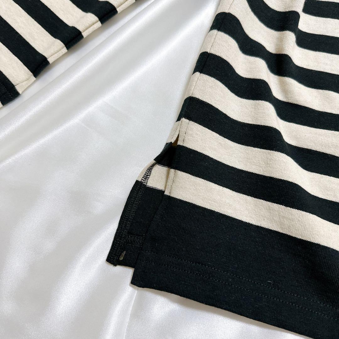 【新品タグ付き】Le Minor ルミノア 長袖 パネルボーダー カットソー M