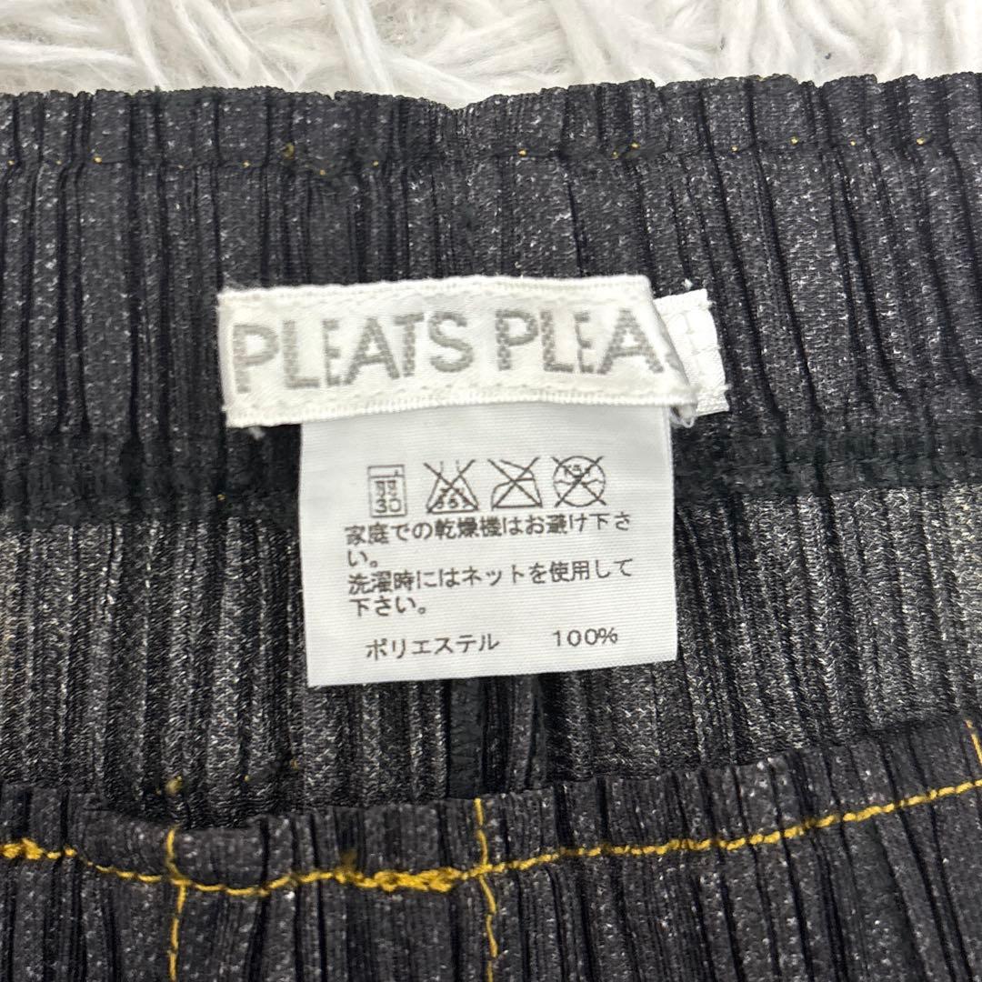 【美品】PLEATS PLEASE プリーツプリーズ デニム転写 ハーフパンツ