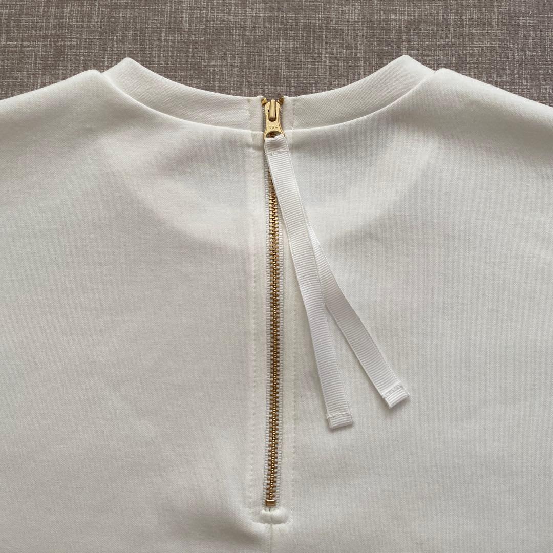 THREE SQUARE ペプラムコンビハーフスリーブプルオーバー