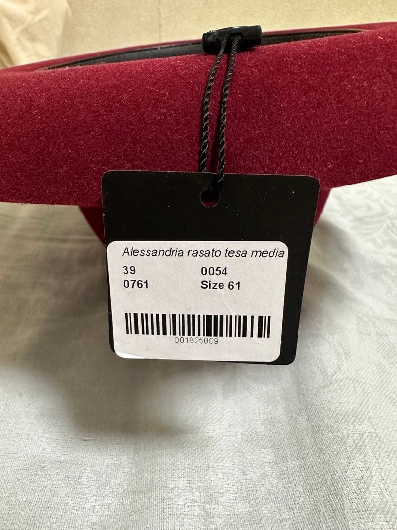 新品未使用　ボルサリーノ　ハット　ボルドー　タグ付き　Borsalino