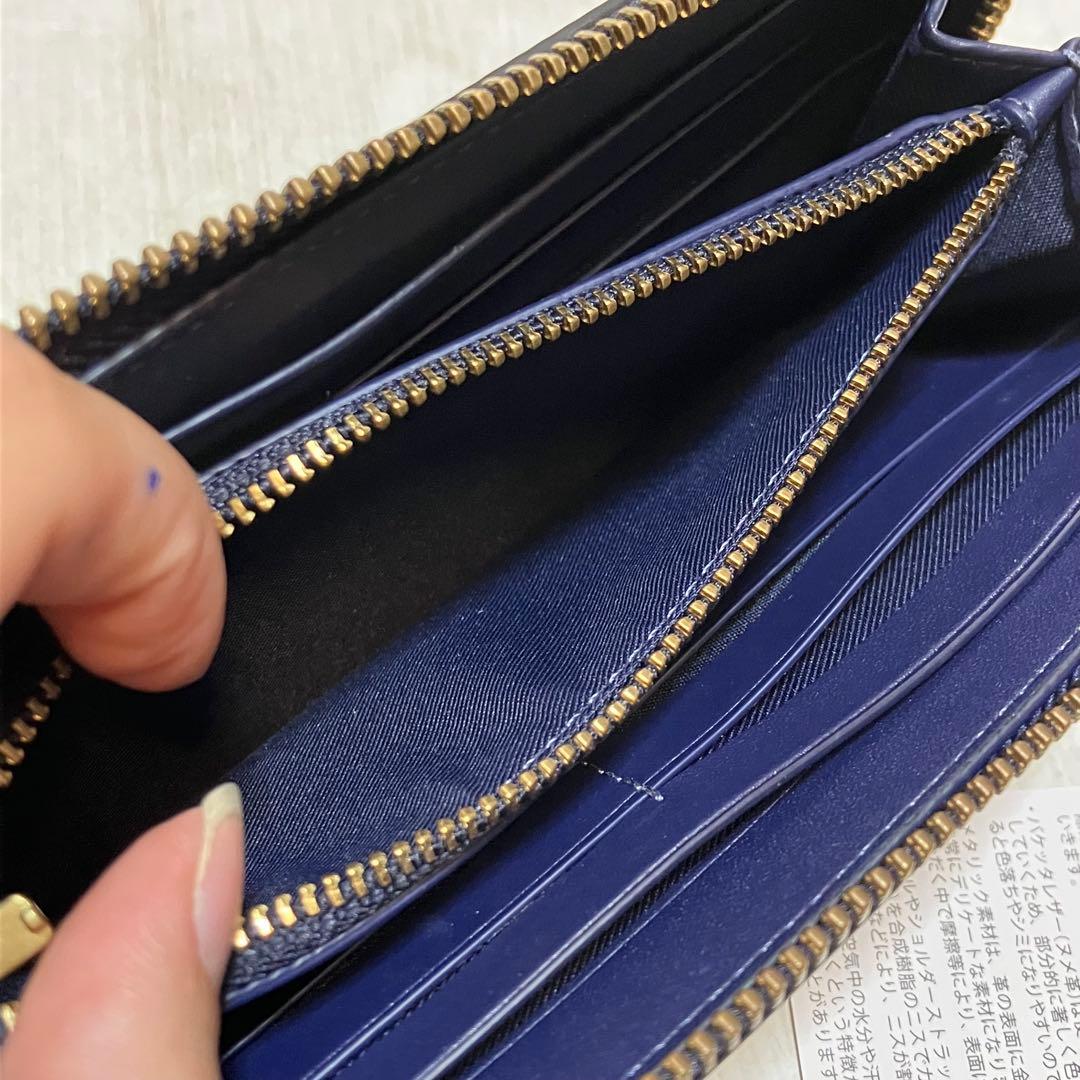 美品⭐️COACH コーチ　長財布　ネイビー　スリムウォレット　CS032