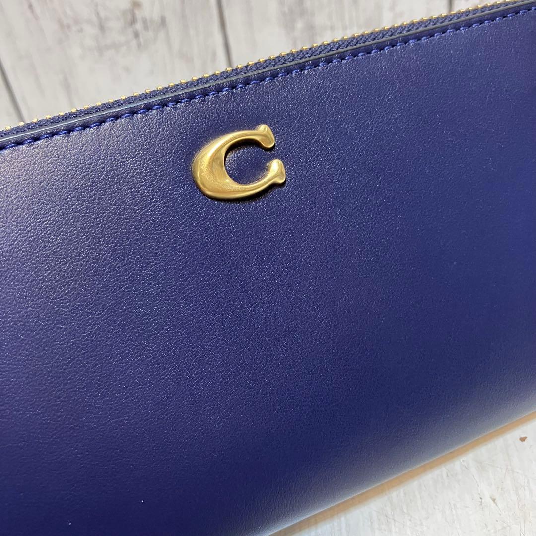 美品⭐️COACH コーチ　長財布　ネイビー　スリムウォレット　CS032