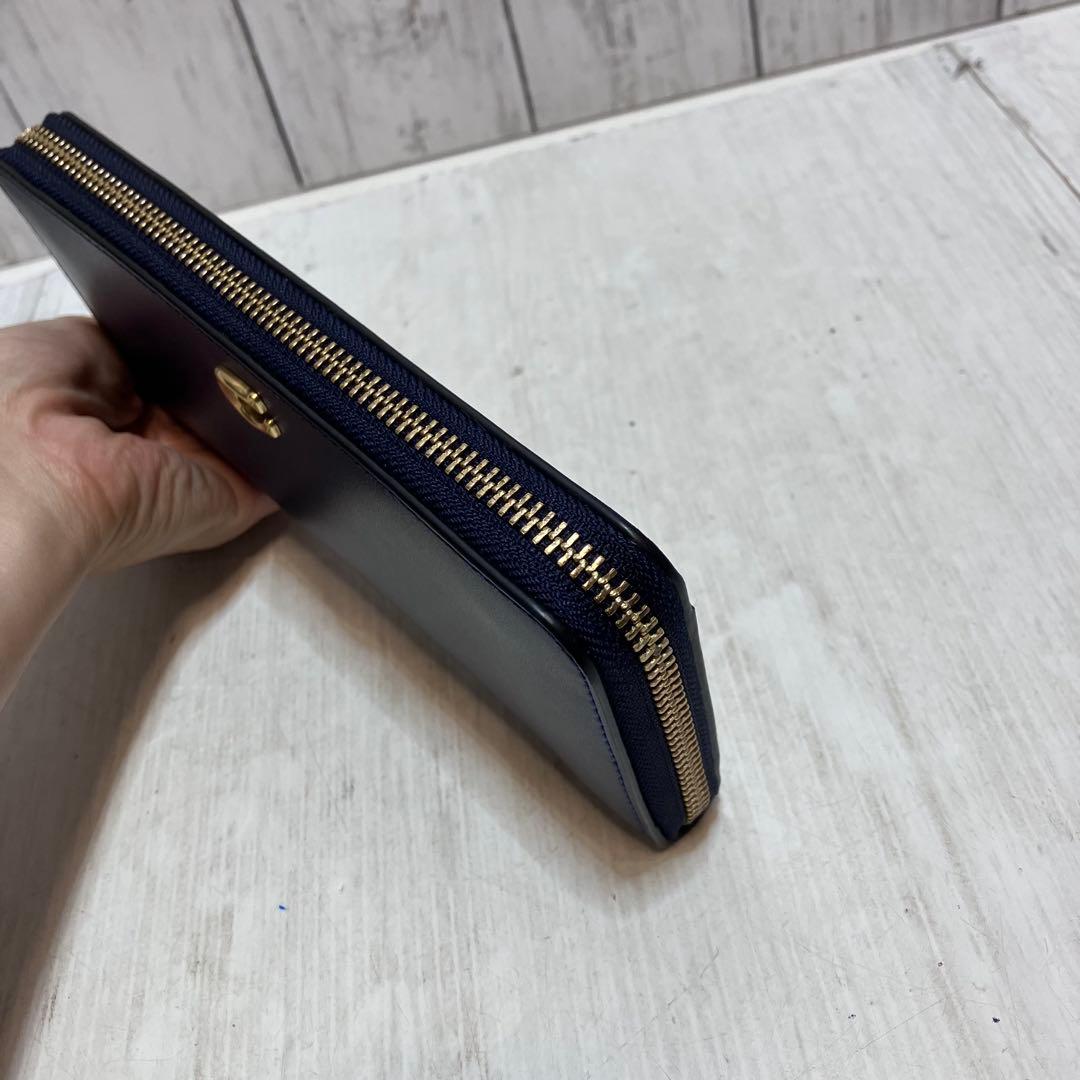 美品⭐️COACH コーチ　長財布　ネイビー　スリムウォレット　CS032