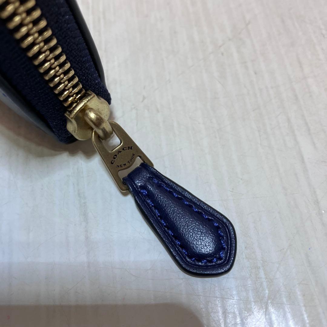 美品⭐️COACH コーチ　長財布　ネイビー　スリムウォレット　CS032