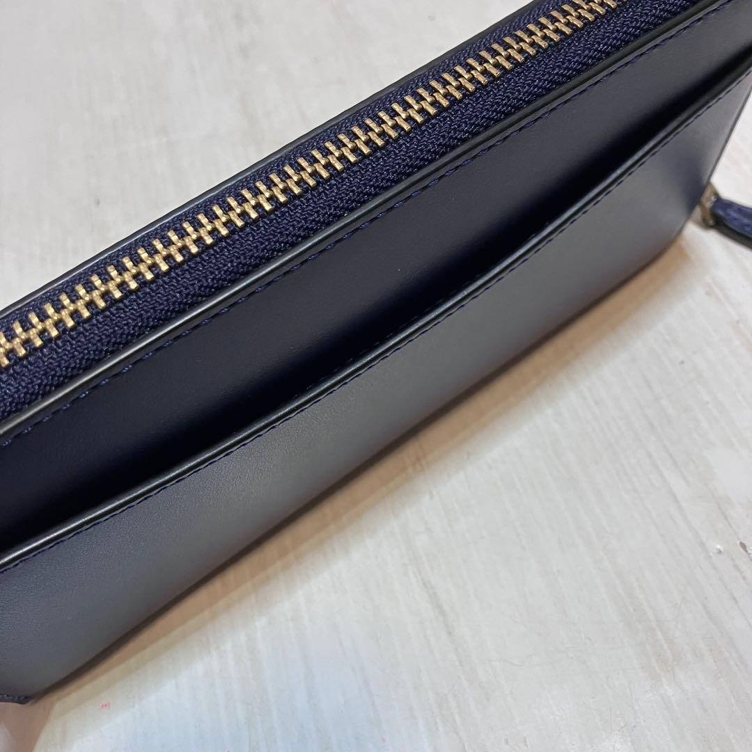美品⭐️COACH コーチ　長財布　ネイビー　スリムウォレット　CS032