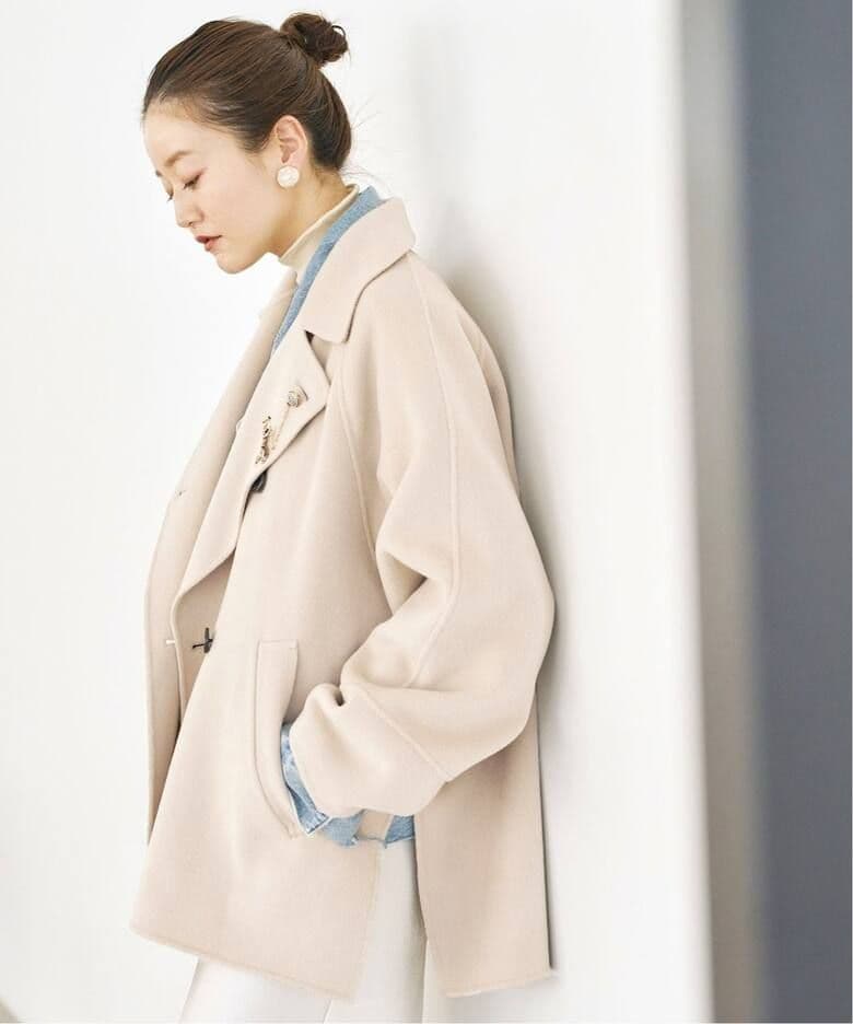 美品✨IENA スーパー160ダブルフェイス ショートコート ベージュ　36