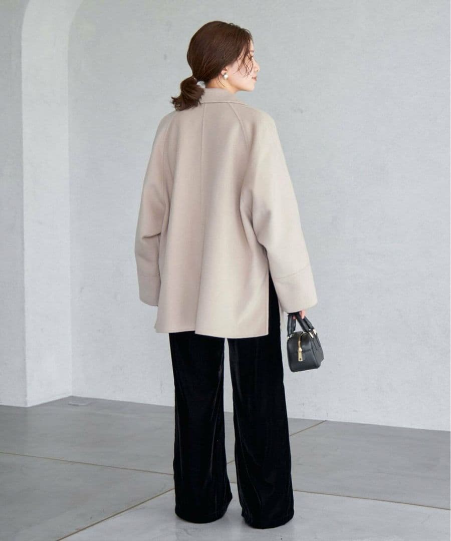 美品✨IENA スーパー160ダブルフェイス ショートコート ベージュ　36