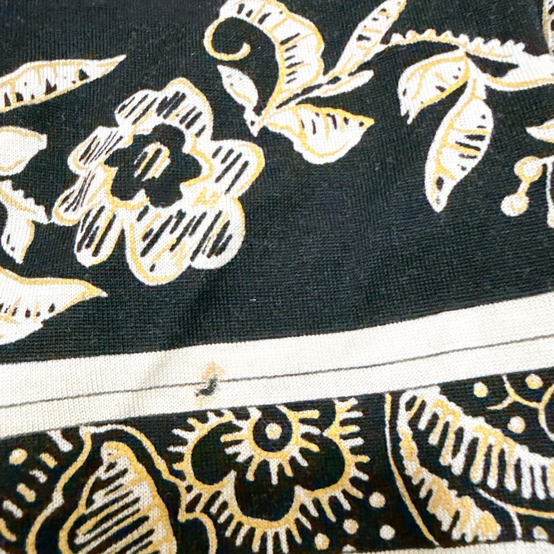 レオナール　チュニック　花柄　トリム　ウール　シルク　ロゴ　トリム　サイズL